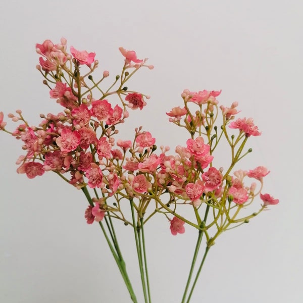 Fleurs artificielles de gypsophile, Fleurs roses artificielles, Petites fleurs roses artificielles, Bouquet de fleurs roses, Fleurs artificielles roses