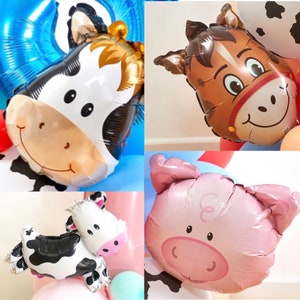 Small Foil Animals Range Balloons, Cute Farm Balloon, Safari Party Balloons, Zoo Party, Wild One, Foil Balloons, 1st Birthday Balloon, Lion