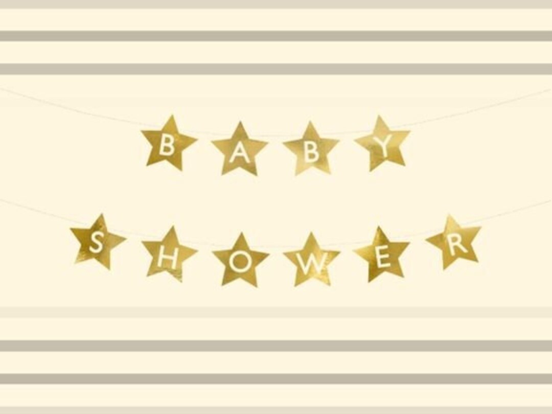 Foil Gold Baby Shower Banner, Baby Shower Sign, Welcome Baby Garland ...