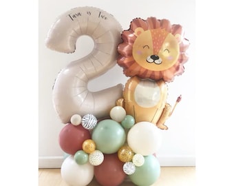 High Quality Large Lion Balloon Sculpture, Any Number, Safari Balloon Stack, Lion Balloon Sculpture, Lion Balloons, Safari Themed Birthday