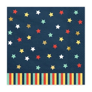 Tovaglioli blu navy con stelle, tovaglioli blu navy di alta qualità, tovaglioli di carta blu, stoviglie per bambini, stoviglie per feste di compleanno, tovaglioli blu navy,