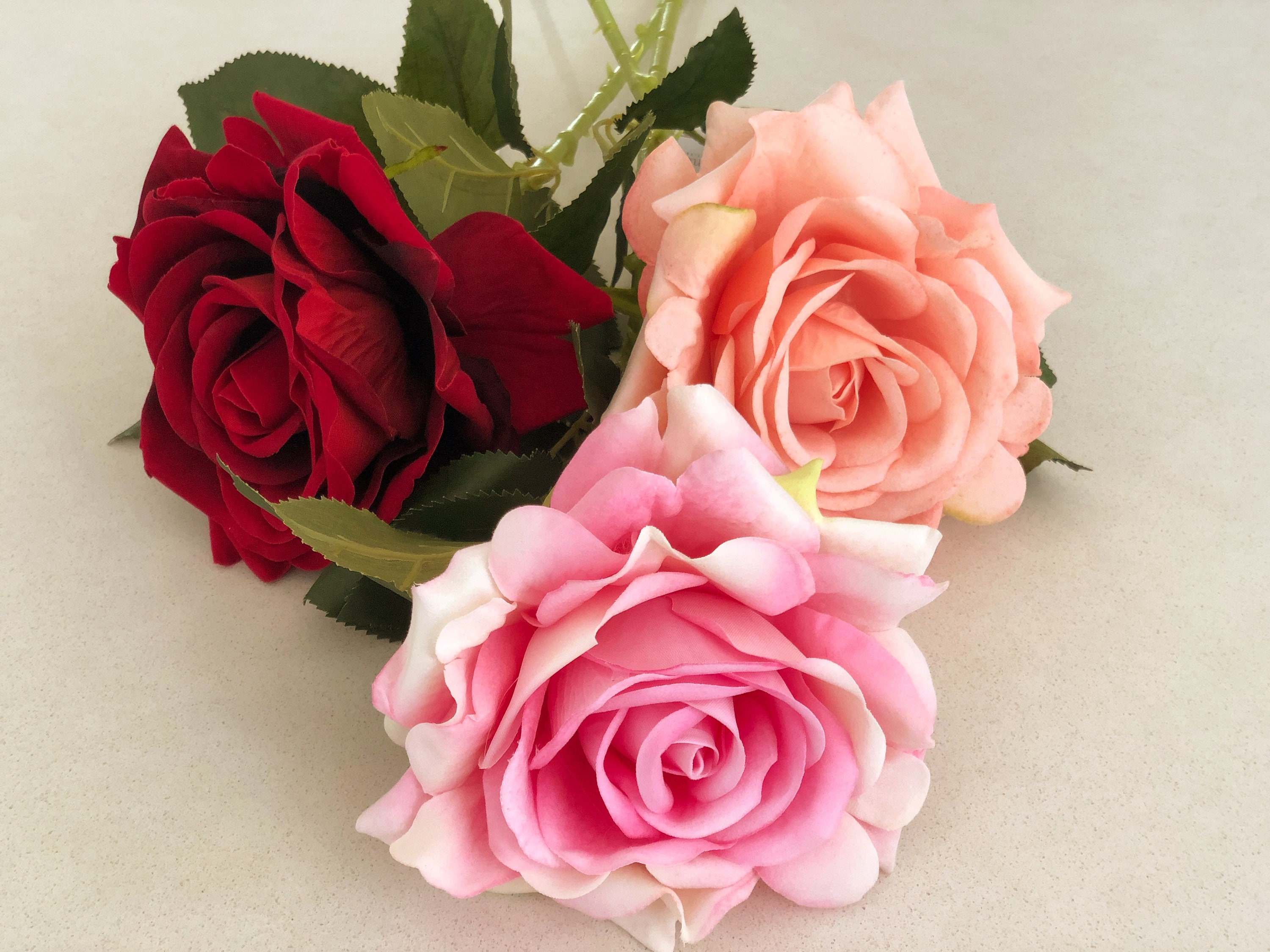 Highest Quality Artificial Roses Available in 3 Colours - Etsy Ireland