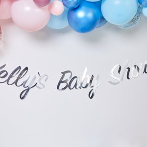 Stunning Personalised Baby Shower Banner, Gold, Silver or Rose Gold, Baby Shower Banner, Personalised Gold Banner, Baby Shower Bunting
