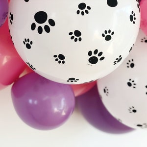 Paw Balloon Garland Kit 1m/3.5ft or 2m/7ft Skye Dog Party Paw Patrol Party Decor Cat Party Purple Pink image 3