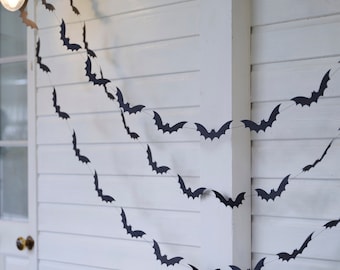 Black Bat Halloween Garland - Black Bats Garland - Bats Garland - Bats Party Decorations - Bats Decor - Bat - Halloween Decorations