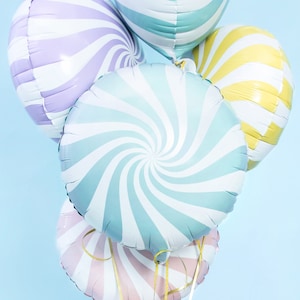 Lollipop Foil Balloon, 30cm/14in, Candy Balloons, Lollipop Balloons, Pastel Coloured Balloons, Candy Party Decorations, Ice Cream Party image 1