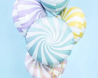 Lollipop Folienballon, 30cm, Bonbons, Lollipop, Luftballons, Pastellfarbene Luftballons, Candy Party Dekoration, Eiscreme Party