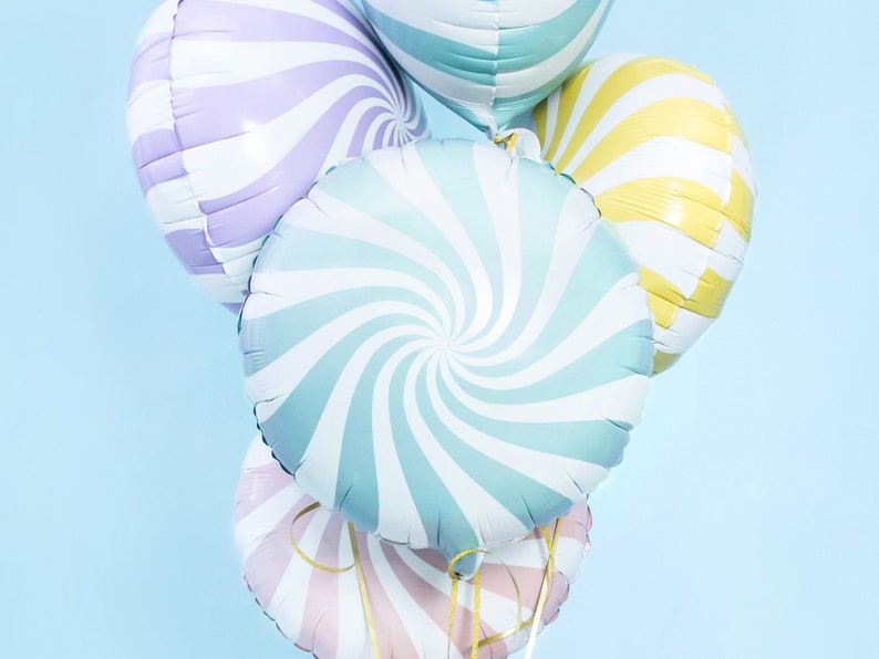 Lollipop Foil Balloon, 30cm/14in, Candy Balloons, Lollipop Balloons, Pastel Coloured Balloons, Candy Party Decorations, Ice Cream Party image 1