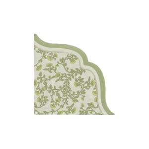 16 Botanical Floral Green Paper Napkins, Cream and Pistachio Paper Napkins, 32x32cm, Green Paper Napkins, Green Napkins, Sage Green Napkins