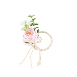 Rosa Pfingstrose und Jasmin Serviettenring, Blumenserviettenringe, Blumenserviettenhalter, rosa Blumenserviettenringe, Hochzeitsserviettenringe, Frühling