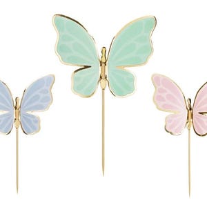 Butterflies Cupcake Toppers, Butterflies Food Picks, Butterfly Party Decor, Pastel Party, Butterflies Themed Birthday, Pastel Cake Topper
