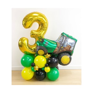 Scultura di palloncini di trattore grande fai da te, qualsiasi numero, pila di palloncini di trattore, scultura di trattore, palloncini di trattore, palloncino di trattore verde, fattoria