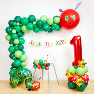 Arco di palloncini Caterpillar, decorazioni per compleanno Caterpillar, palloncini Caterpillar, 1° compleanno, primo compleanno, compleanno Caterpillar