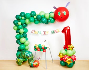 Caterpillar Balloon Arch, Caterpillar Birthday Decorations, Caterpillar Balloons, 1st birthday, First Birthday, Caterpillar Birthday