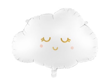 Foil Balloon Cloud, 51x35.5cm - White Cloud Balloons - First Birthday Balloons - Baby Shower Balloons - Cloud Party Decor - Cloud Balloons