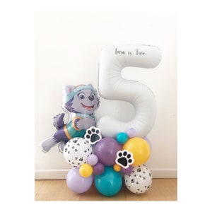 DIY 55" Girl Husky Birthday Balloon Sculpture, Everest Balloon Stack, Paw Patrol Balloon Stack, Dog Stack, Paw Patrol Licensed Balloons