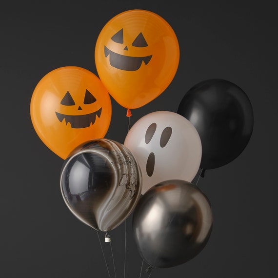 Decorate Party Ltd Halloween Foil Balloon - Multicolored Spider, Ghost, Pumpkin, Skeleton, Bat, Skull Design