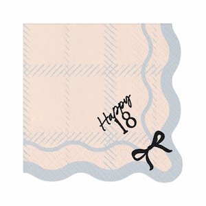 12 Black Bow Paper Napkins, 18th, 30th, 40th or 50th, 33x33cm, Paper Napkins, Black Bow Paper Napkins, 18th Birthday Napkins, 30th Napkins