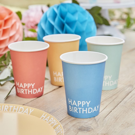 Bicchieri di carta ecologici Brights Buon compleanno, Bicchieri di carta di  compleanno, Bicchieri di carta graziosi, Bicchieri di compleanno per  bambini, Bicchieri pastello, Bicchieri arcobaleno -  Italia