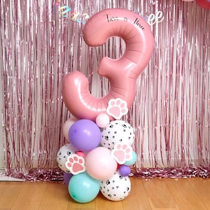 DIY Large 55" Dog Birthday Balloon Sculpture, Pink Dog Balloon Sculpture, Dog Balloons, Pink Dog Sculpture, Cat Balloons, Dog Balloons