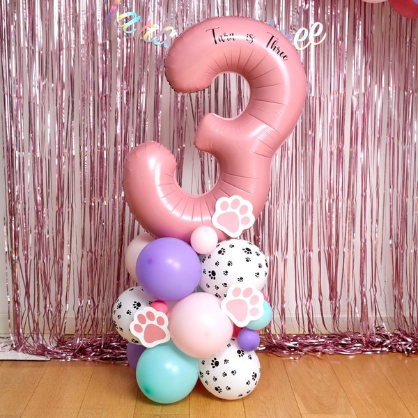 DIY Large 55" Dog Birthday Balloon Sculpture, Pink Dog Balloon Sculpture, Dog Balloons, Pink Dog Sculpture, Cat Balloons, Dog Balloons