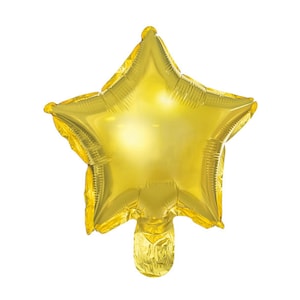 3 Small Gold Star Balloons 12cm/4in and 25cm/8in, Metallic Gold, Star Balloons, Gold Star Foil Balloon, Star Balloon, Birthday, Gold Star