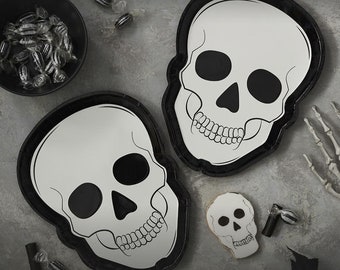 Halloween Skull Paper Plates, Skull Shaped Plates, Halloween Paper Plates, Halloween Party, Halloween Tableware, Skeleton Decorations,