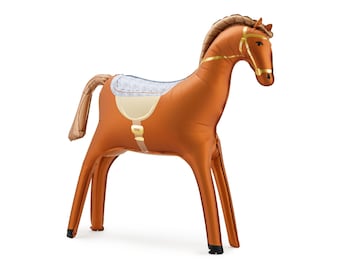 Palloncino a forma di cavallo marrone in piedi, non necessita di elio, palloncino a forma di cavallo, palloncino a forma di cavallo in lamina, palloncino a forma di pony, palloncino per il primo rodeo, animale da fattoria