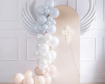 Giant White Wings Foil Balloon, 104 x 60 cm, Angel Wings, Communion Party Decorations, Backdrop, Communion Decorations, First Communion
