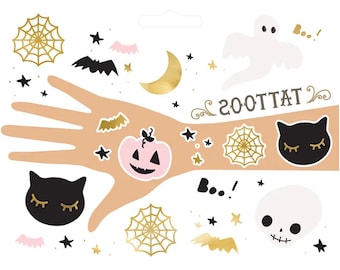 Halloween Characters Temporary Tattoos, Kids Halloween Tattoos, Kids Halloween Party, Cute Halloween, Halloween Dress Up, Halloween Party