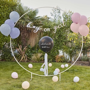 Gender Reveal-ballonset met banner, gender Reveal-ballonnen, gender Reveal-decoraties, jongen of meisje, gender Reveal-banner, babyshower