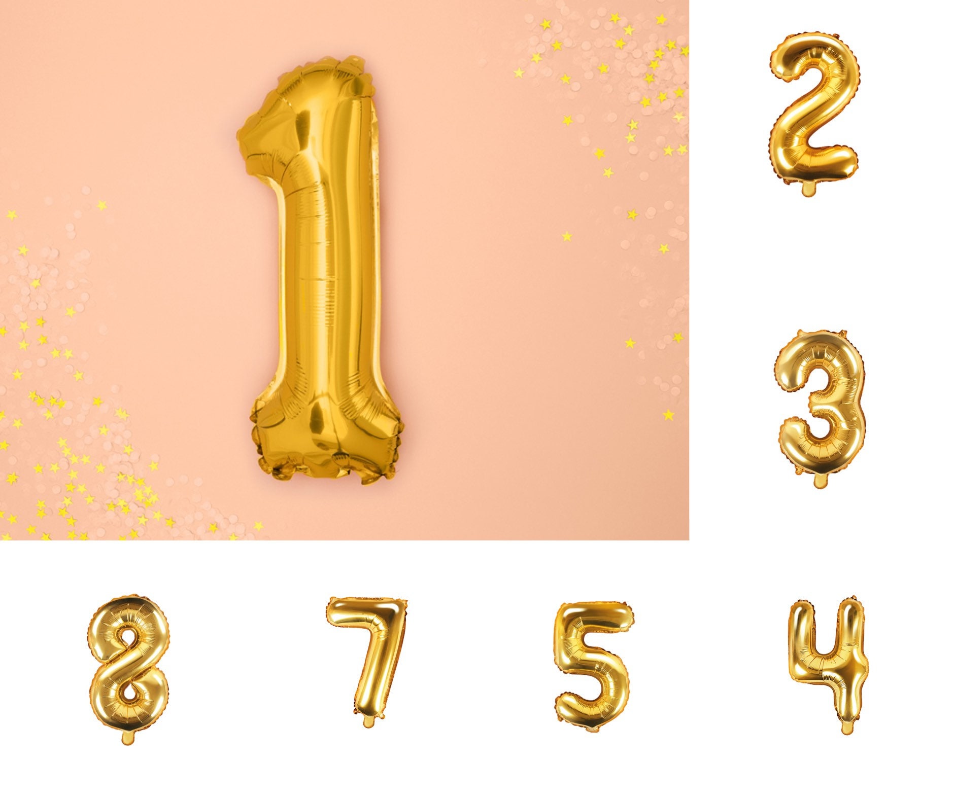 14 inch Foil Numbers Gold