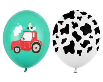 Palloncini da fattoria, alta qualità, palloncino mucca, stampa mucca, palloncini di compleanno, decorazioni per feste, trattore, palloncini di compleanno, festa a tema fattoria