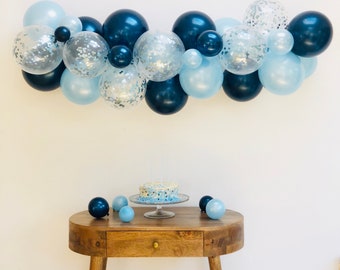 High Quality DIY Balloon Garland Kit, Including Confetti Balloons, Blue Balloon Garland, Blue Balloon Arch, Blue Balloon Cloud