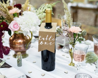 10 Table Numbers for Bottles, Bottle Hangers, Unique Table Numbers, Wedding Table Numbers, Rustic Wedding Table Numbers, Table Numbers