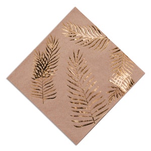 Tovaglioli di carta tropicali, tovaglioli di foglie di palma dorate, tovaglioli di carta tropicali, tovaglioli di carta botanici, tovaglioli di foglie tropicali, festa tropicale