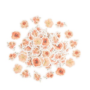 100pc Peachy Pink Floral Paper Confetti, Floral Confetti, Pretty Floral Table Scatter, Afternoon Tea Decorations, Garden Party, Peach