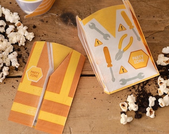 16 serviettes en papier pour travaux de construction, veste haute visibilité