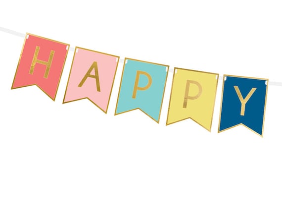 Pastell Happy Birthday Banner Aus Filz – Inkl. Blumen-Girlande, Niedliche Regenbogen-Deko Für Geburtstagsparty, Vorgefertigt & Einfach Aufhängen