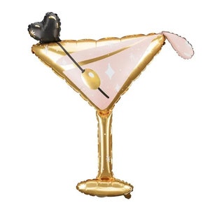 Large Martini Glass Balloon, 41in/104cm, Martini Cocktail Glass Balloon, Happy New Year Balloon Decoration, New Year Balloon, Great Gatsby