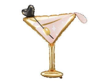 Large Martini Glass Balloon, 41in/104cm, Martini Cocktail Glass Balloon, Happy New Year Balloon Decoration, New Year Balloon, Great Gatsby