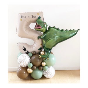 Scultura di palloncini T-Rex di alta qualità, di grandi dimensioni, qualsiasi numero, pila di palloncini di dinosauri, scultura di palloncini T-Rex, palloncini di dinosauri