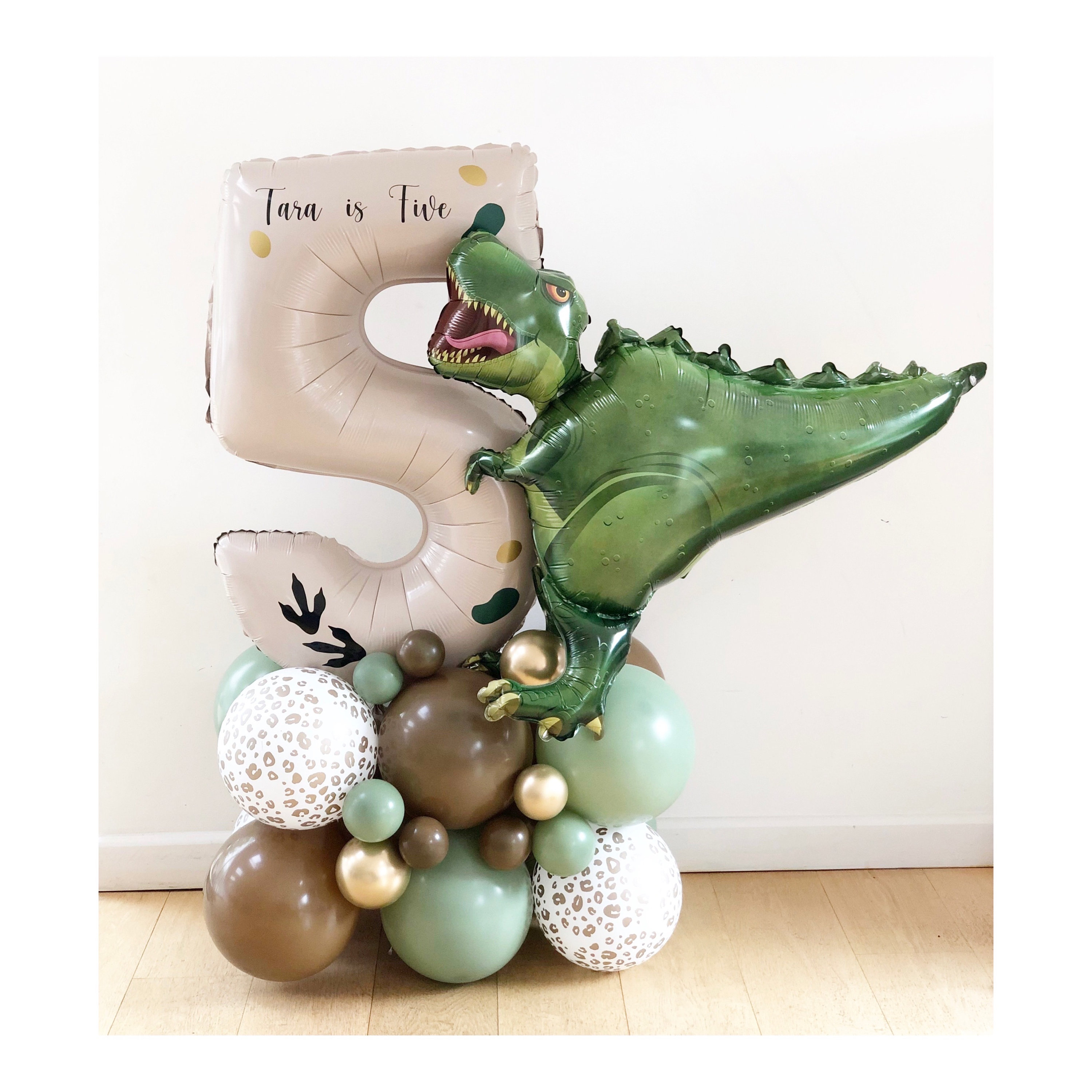 3D Dinosaurier Folienballons – 2 Stück, Stehend, Selbstschließend, Grün, Für Kindergeburtstag & Party