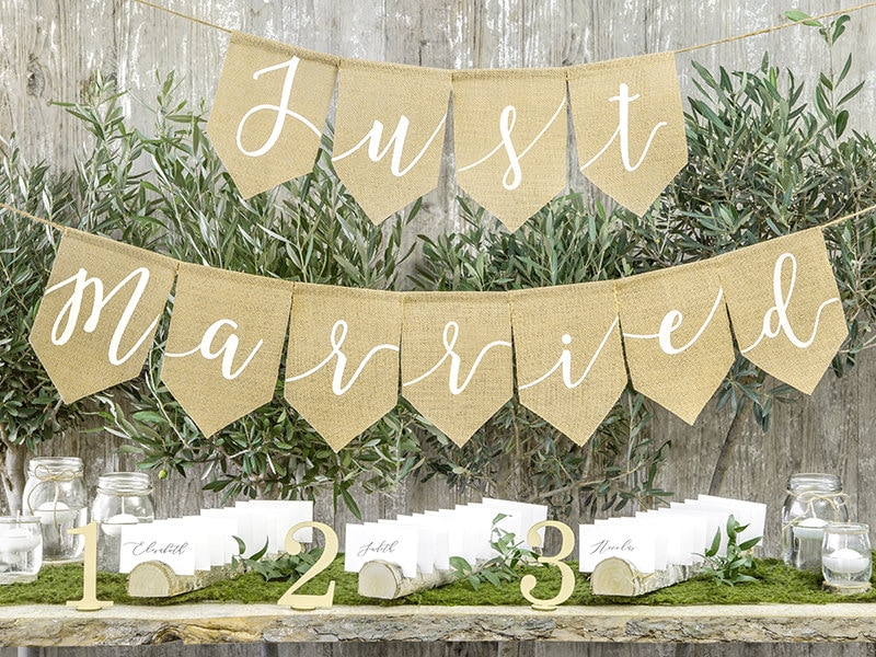 Just Married Hessian Bunting Rustic Wedding Banner Just Married Hessian Bunting Rustic, Rustic Top Table Ideas
