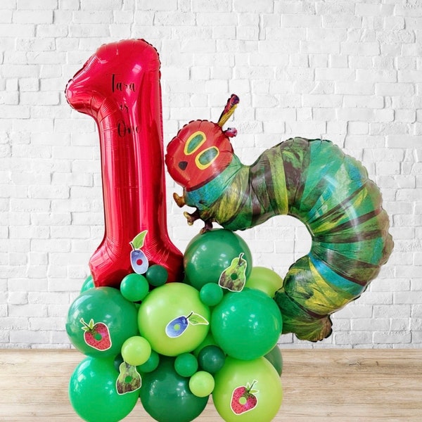 DIY Large 55" Caterpillar Birthday Balloon Sculpture, Caterpillar Balloon Sculpture, 1st birthday balloon, Red and Green Balloon, Jumbo
