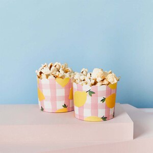 Lemon & Gingham Food Cups 12 Pack, Food Cups, Spring Party Food, Lemons, Spring, Summer Party Decor, Gingham, Tableware, Yellow