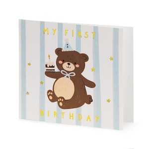 Birthday Card with Teddy Bear Design, 1st Birthday Birthday Card, Birthday Card, 1st birthday, Teddy Bear Themed, Baby Birthday