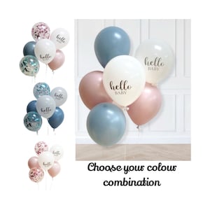 6 gender-onthullingsballonnen, babyshowerballonnen, ballonnen babyjongen, ballonnen babymeisje, neutraal gekleurd, gender-onthullende latexballonnen