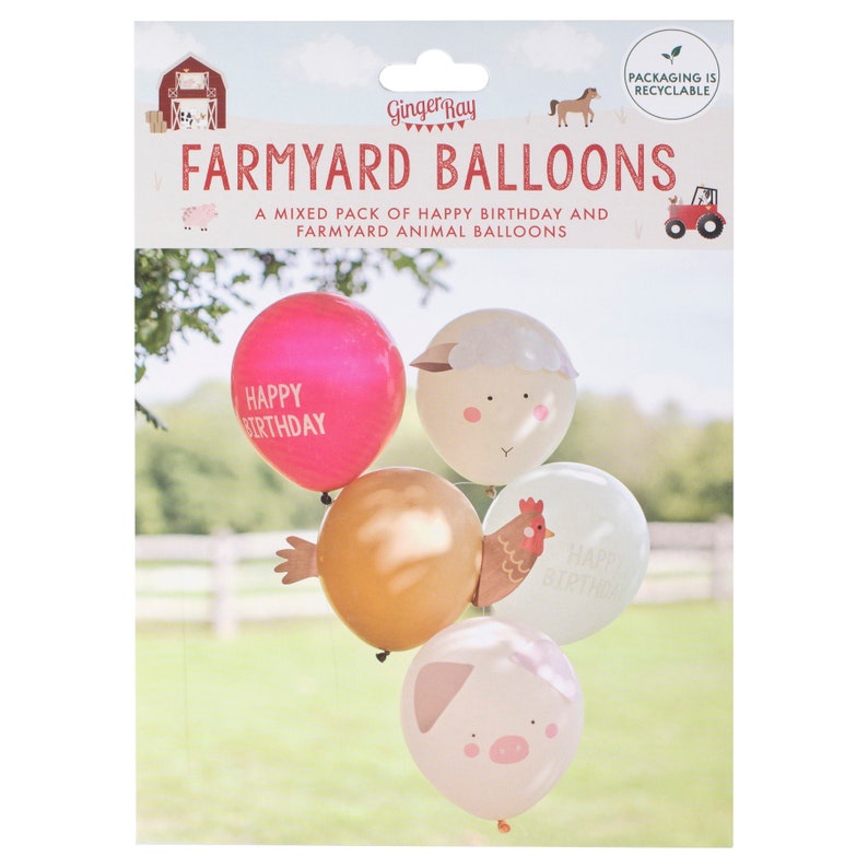 Farm Animals Birthday Balloon Party Bundle, Birthday Balloons, Kids Party Decorations, Birthday Balloons, Farm Themed Party image 2