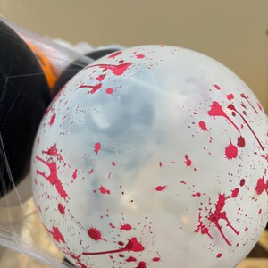 Scary Blood Print Halloween Balloons, Pack of 5, Bloody Halloween Balloons, Gory Halloween Balloons, Halloween Decorations, Blood Decor image 2